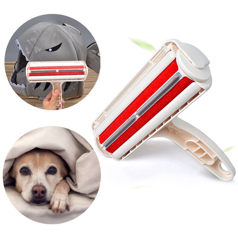 Cat Pet Hair Remover Chom Chom Roller Dog Lint Sticking 2way Roller W/ears US 