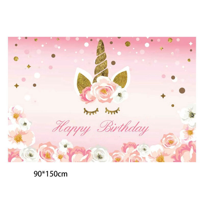 Fuzhes Cartoon Unicorn Background Birthday Party Banner Sweet