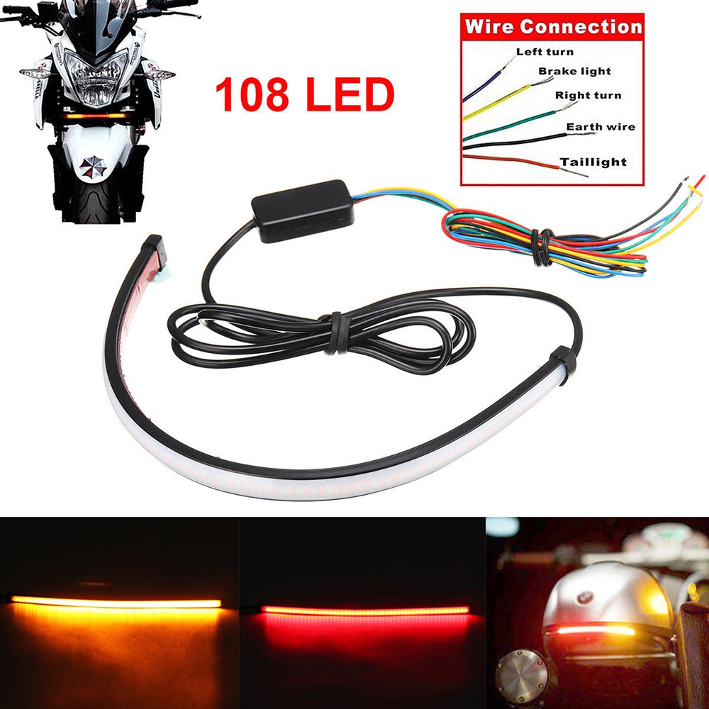 22cm Motorcycle Accessories Moped Headlight Turn Signal Lights Strip