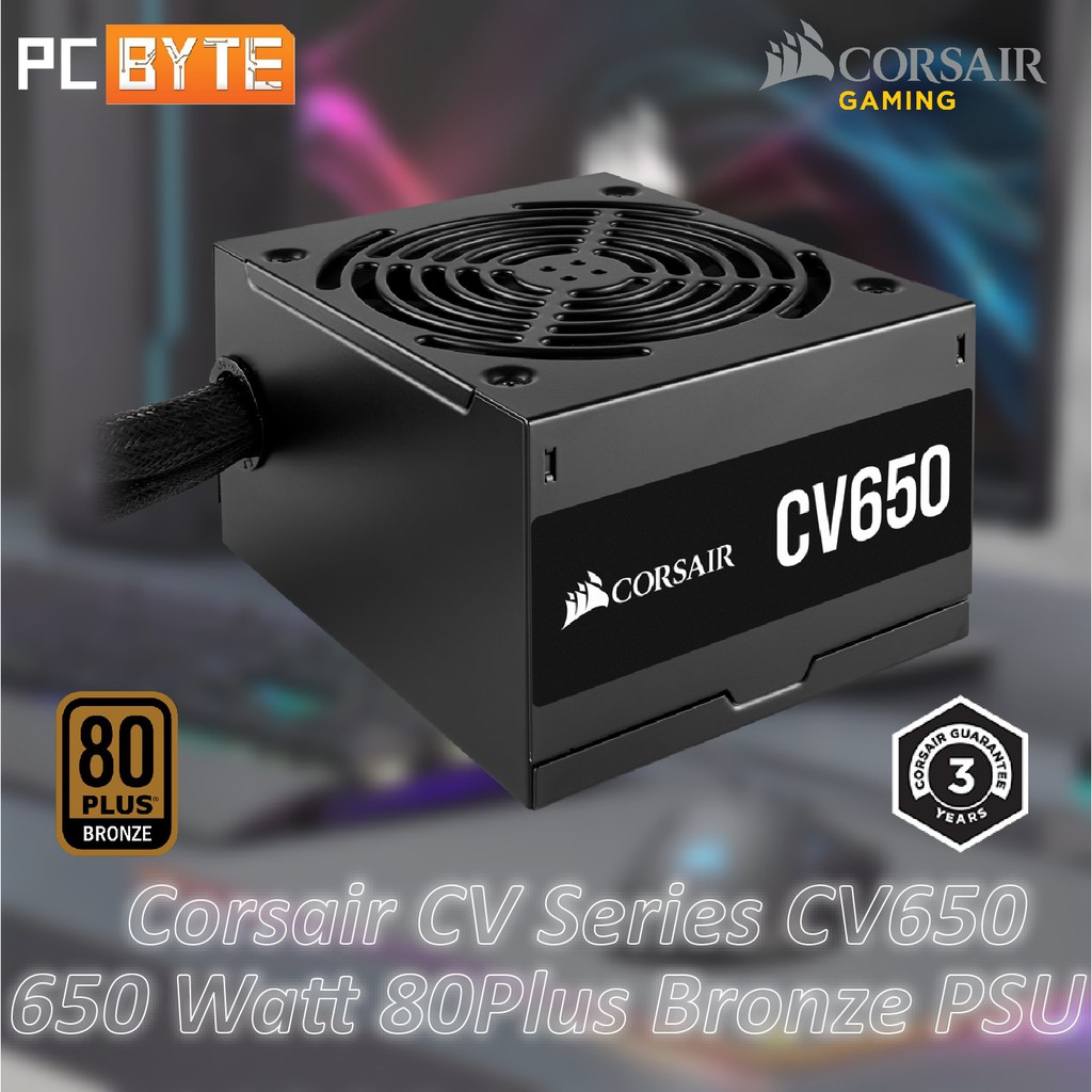 CORSAIR CV SERIES POWER SUPPLY CV650 650 WATT 80 PLUS BRONZE CERTIFIED ...