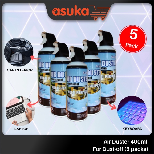 5 Air Duster Canned 400ml (5 Packs) For Computer/ Household/ Dust Remover