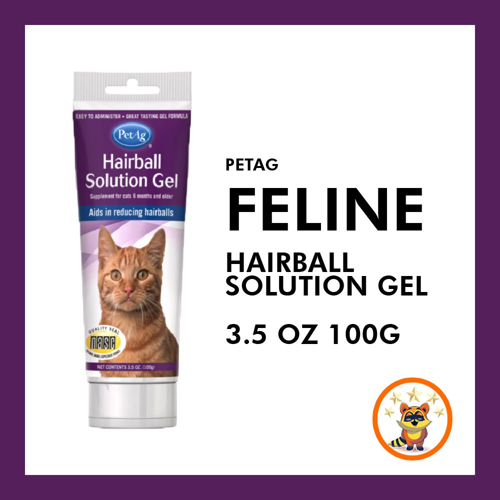 PetAg Hairball Solution Gel 100g 3.5oz Cat Kucing