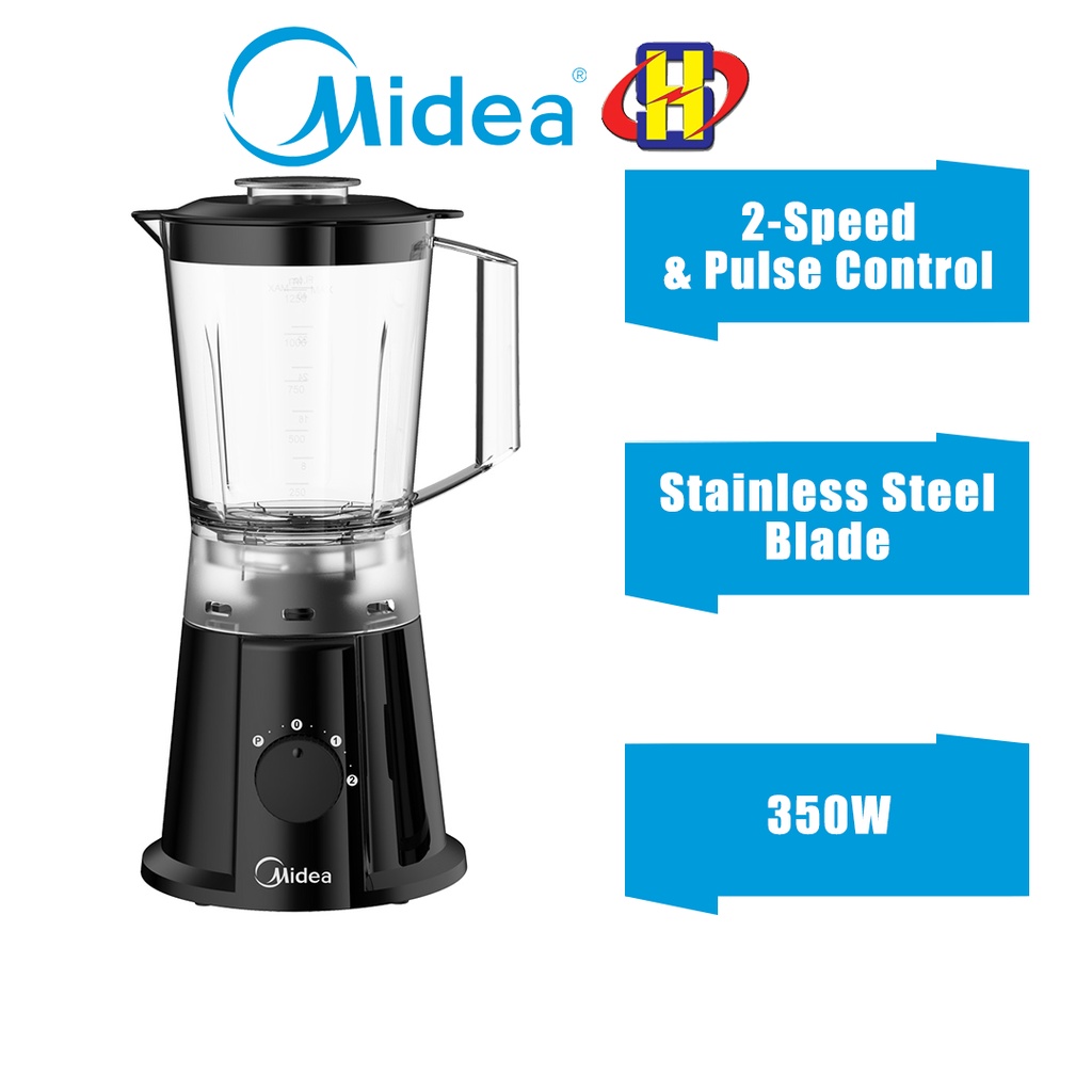 Midea Blender (1.25L/350W) 2-Speed & Pulse With Grinder MBL-35BK