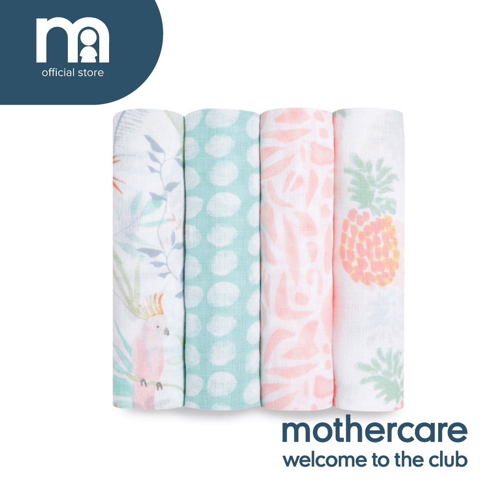 Aden+Anais Essential Muslin Swaddle 4pk Tropicallia Shopee Malaysia