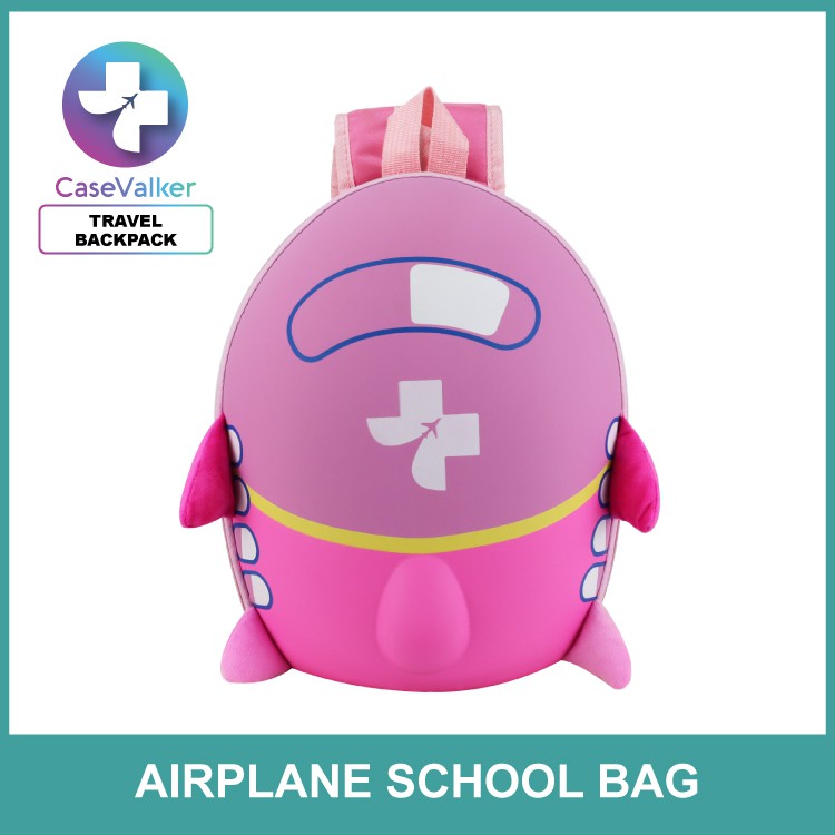 Case Valker Airplane Eggshell Backpack Ultra Light Weight PVC Modern Aeroplane School Bag