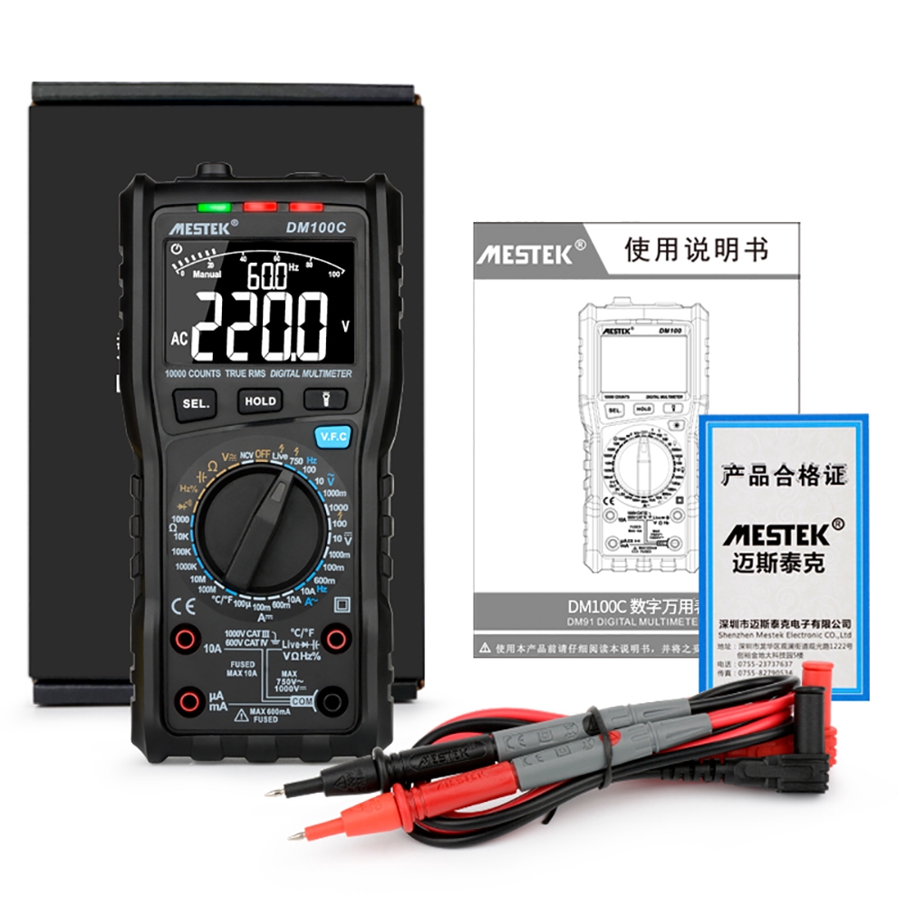 【Measure Tool】MESTEK DM100C 10000 Counts Manual/Auto Range Multimeter ...