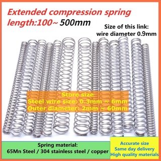 Mechanical Parts Extension Compression Spring 5pcs-Multiple specifications Compression Small Spring Wire Diameter 0.3mm Outer Diameter 3mm Pressure Length 5mm-50mm 304 Stainless Steel Spring Size : 0 