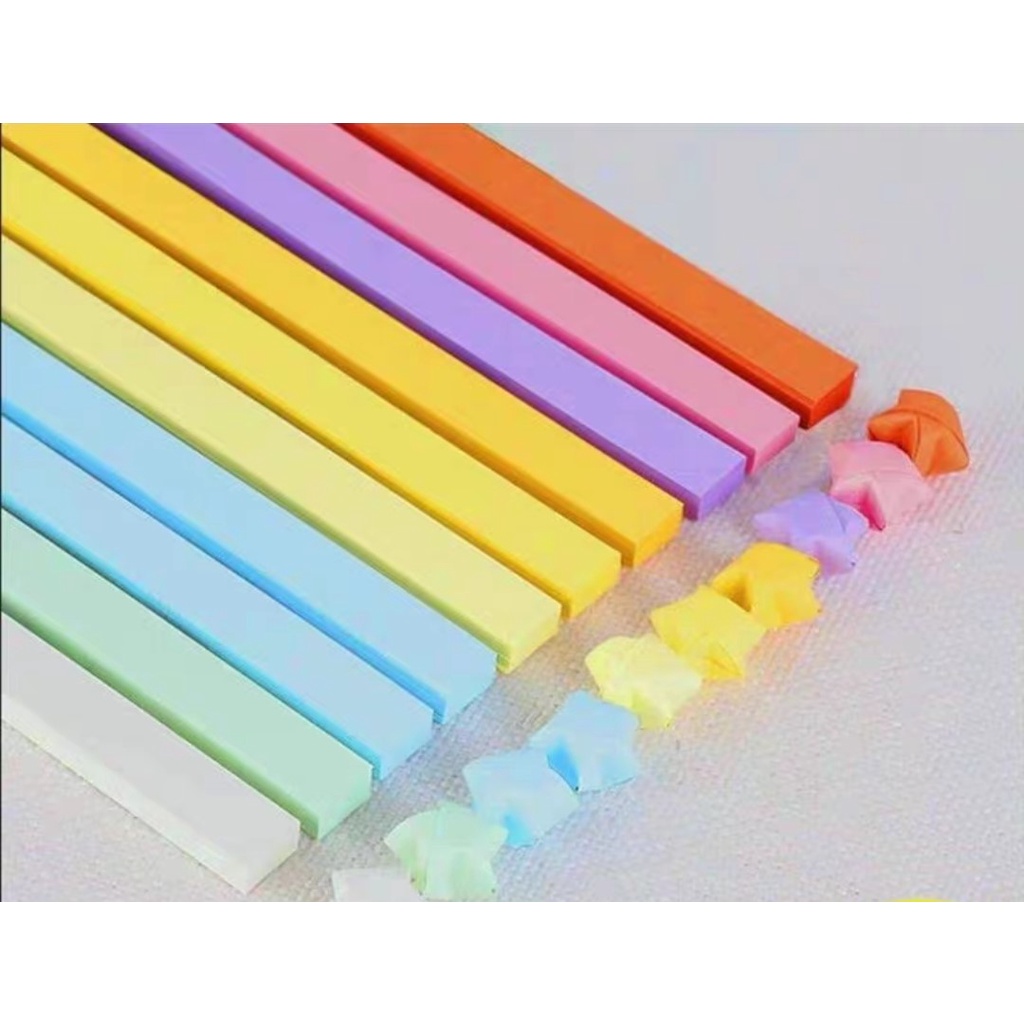 HOT Multicolor DIY Origami Lucky Star Paper Strips Folding Paper Craft 彩色DIY幸运星纸Kertas Bintang