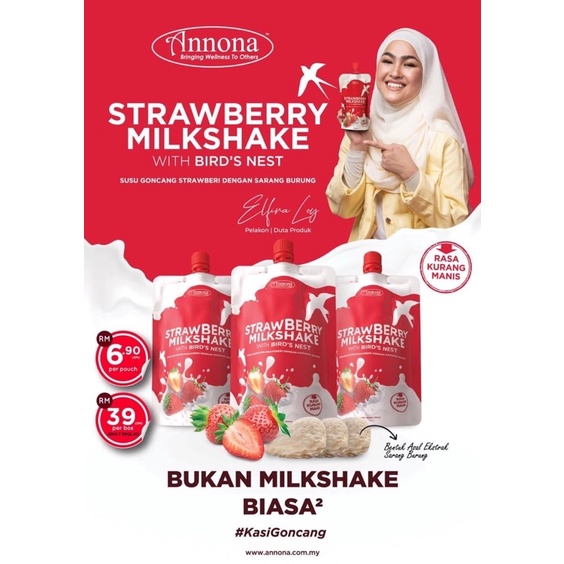 Strawberry Milk Shake Annona With Bird S Nest Hot Selling Shopee Malaysia