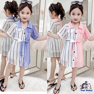 [Ready Stock]Girls Fashion 3-16 Years girl dress baby girl clothing 2021 Summer short sleeved patchwork chiffon princess dress baju budak perempuan girl dresses[YEP!Baby!]