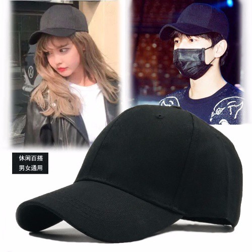 mens plain black baseball cap