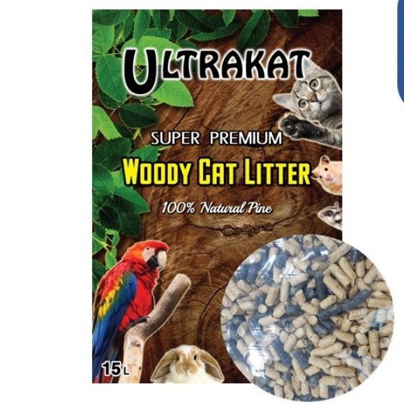 Ultrakat Carbonite Pine Wood Cat Litter / Charcoal Carbon Woody Litter