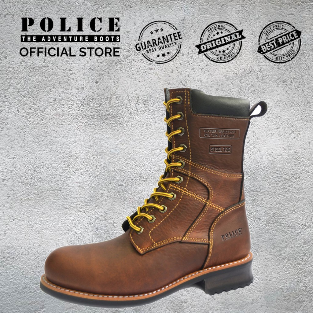 steel toe police boots