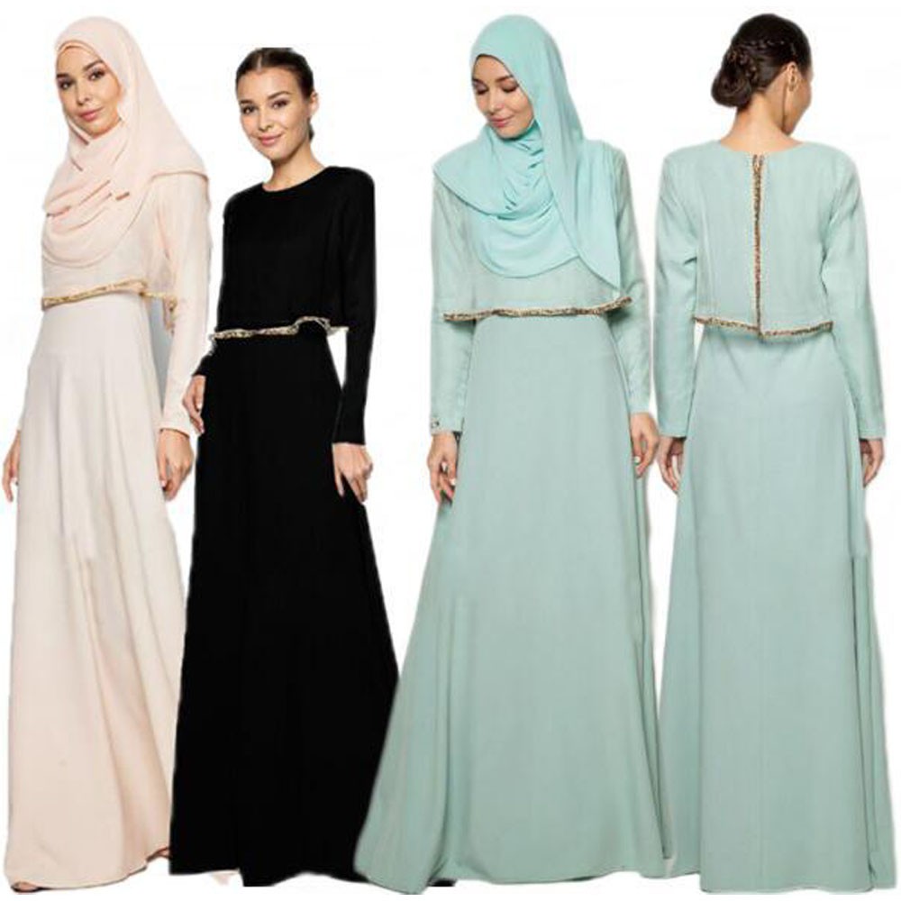 Abaya Jilbab Muslim muslimah  Dress  Long Sleeve Jubah Maxi 