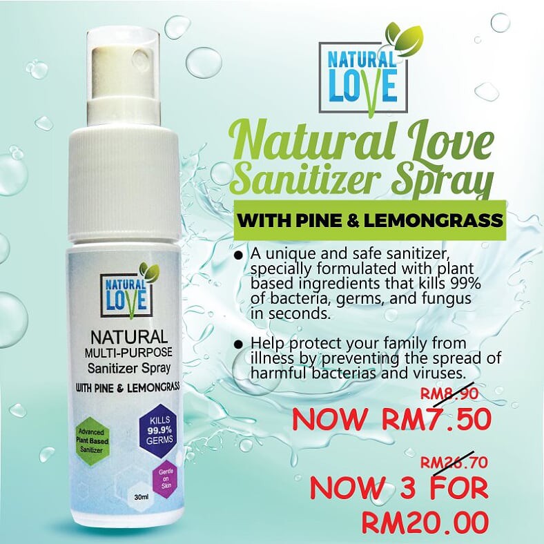 NATURAL MULTIPURPOSE SANITIZER SPRAY (30ml) Shopee Malaysia
