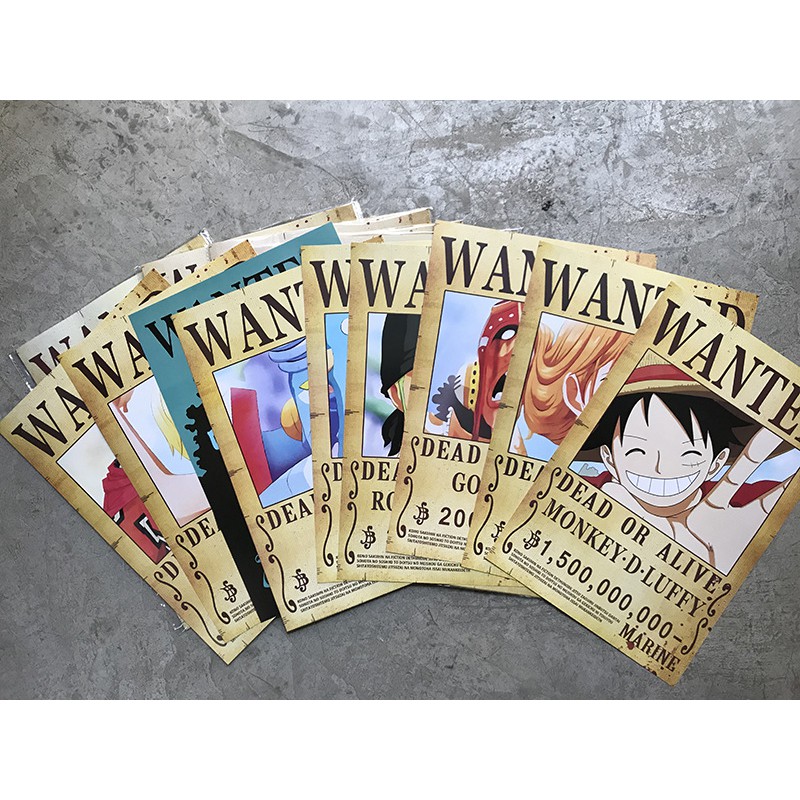 (local supplier) 10 pcs 1 set big size one piece 4 emperors yongko seven warlord shichibukai Bounty poster anime japan