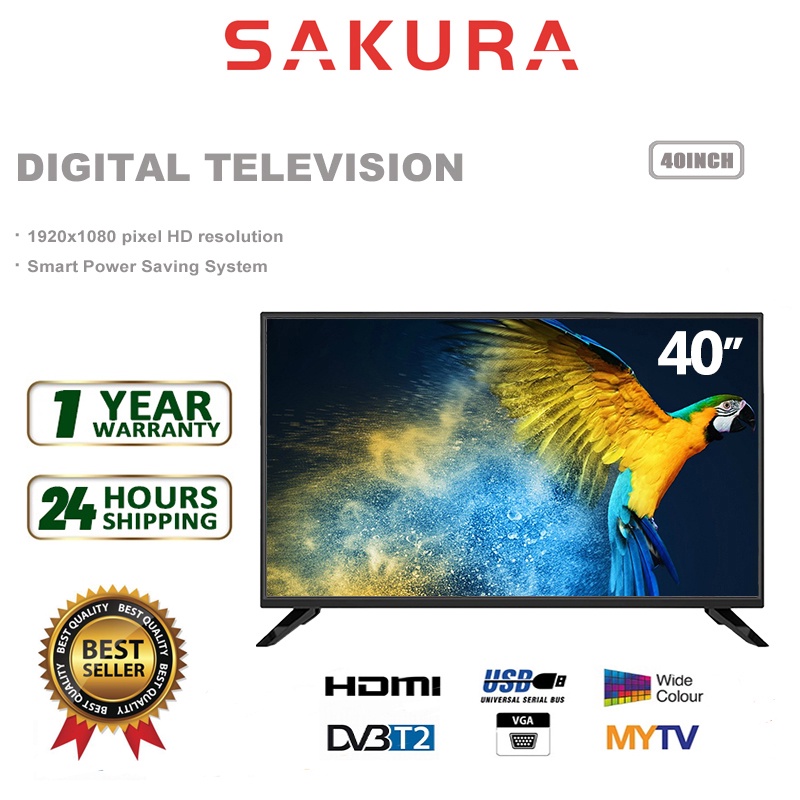 Sakura Digital TV 40 inch HD LED TV (DVBT-2) Built in MYTV