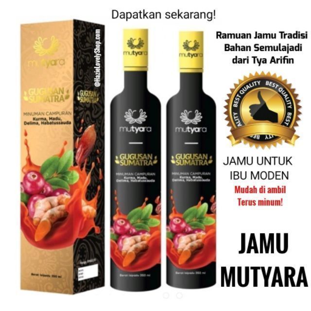 Jamu Mutyara  By Tya Ariffin mengatasu senggugut lancarkan 