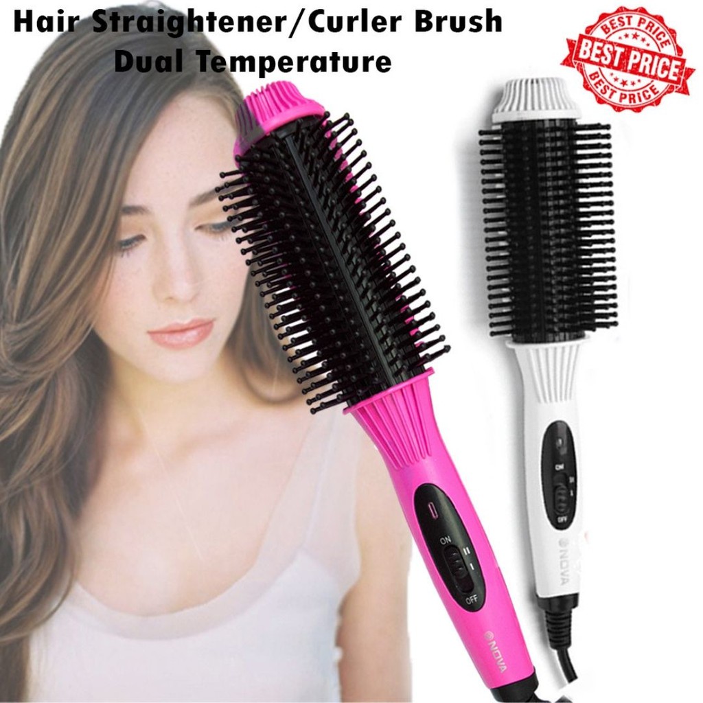 hair straightener curler brush