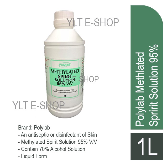 POLYLAB Antiseptic/ Disinfectant of Skin (70 Alcohol) 1Litre (Methylated Spirit Solution 95 V
