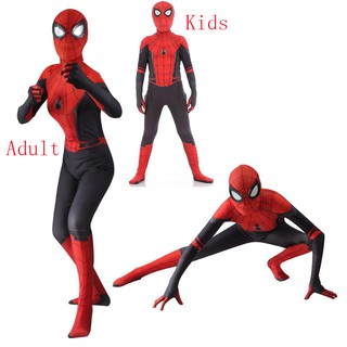 2019 New Far From Home New Spiderman Cosplay Costumes Suit Adult Kids 3d Style Shopee Malaysia