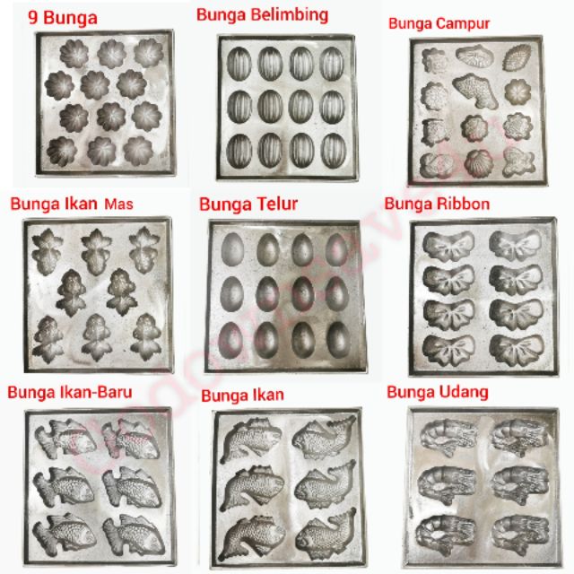 Acuan Kuih Bahulu 4 Segi/Acuan Kuih Cara/Aluminum Bahulu 