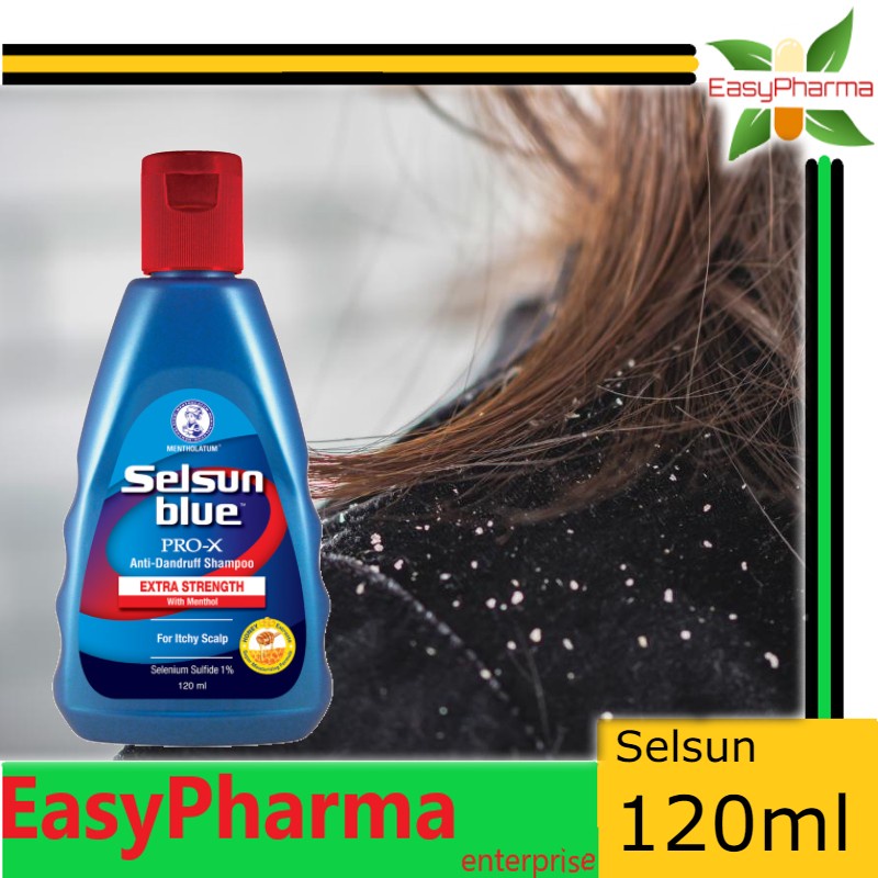 Selsun Blue Pro X Extra Strength 120ml Anti Dandruff Shampoo Scalp Treatment Kelemumur 0508