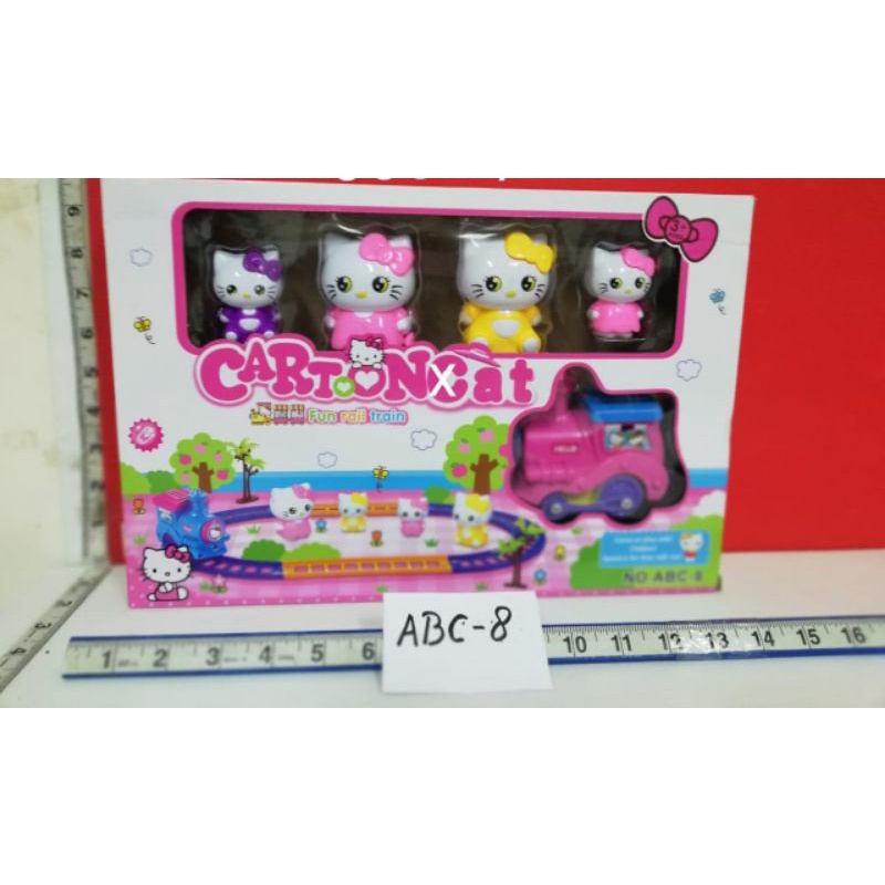 Hello kitty cartoon large cat rail train toy