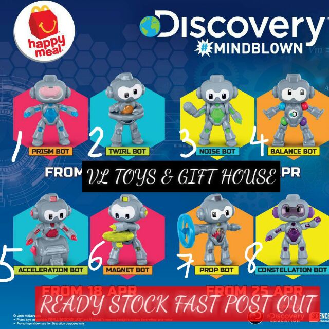 McDonalds Happy Meal discovery mindblown magnet bot unopened new 2019 