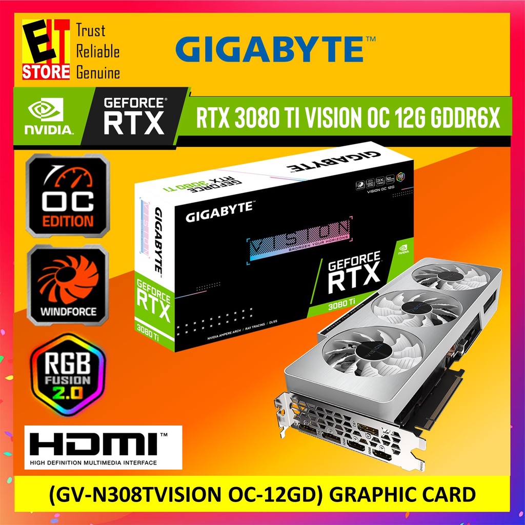 GIGABYTE RTX 3080 Ti VISION OC 12GB GDDR6X GRAPHIC CARD (GV-N308TVISION ...