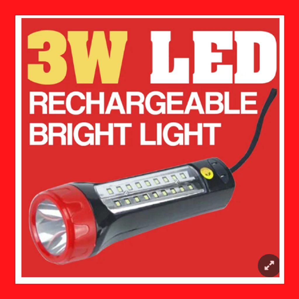 LED 3W Rechargeable Flashlight Bright Torch Light Shopee Malaysia