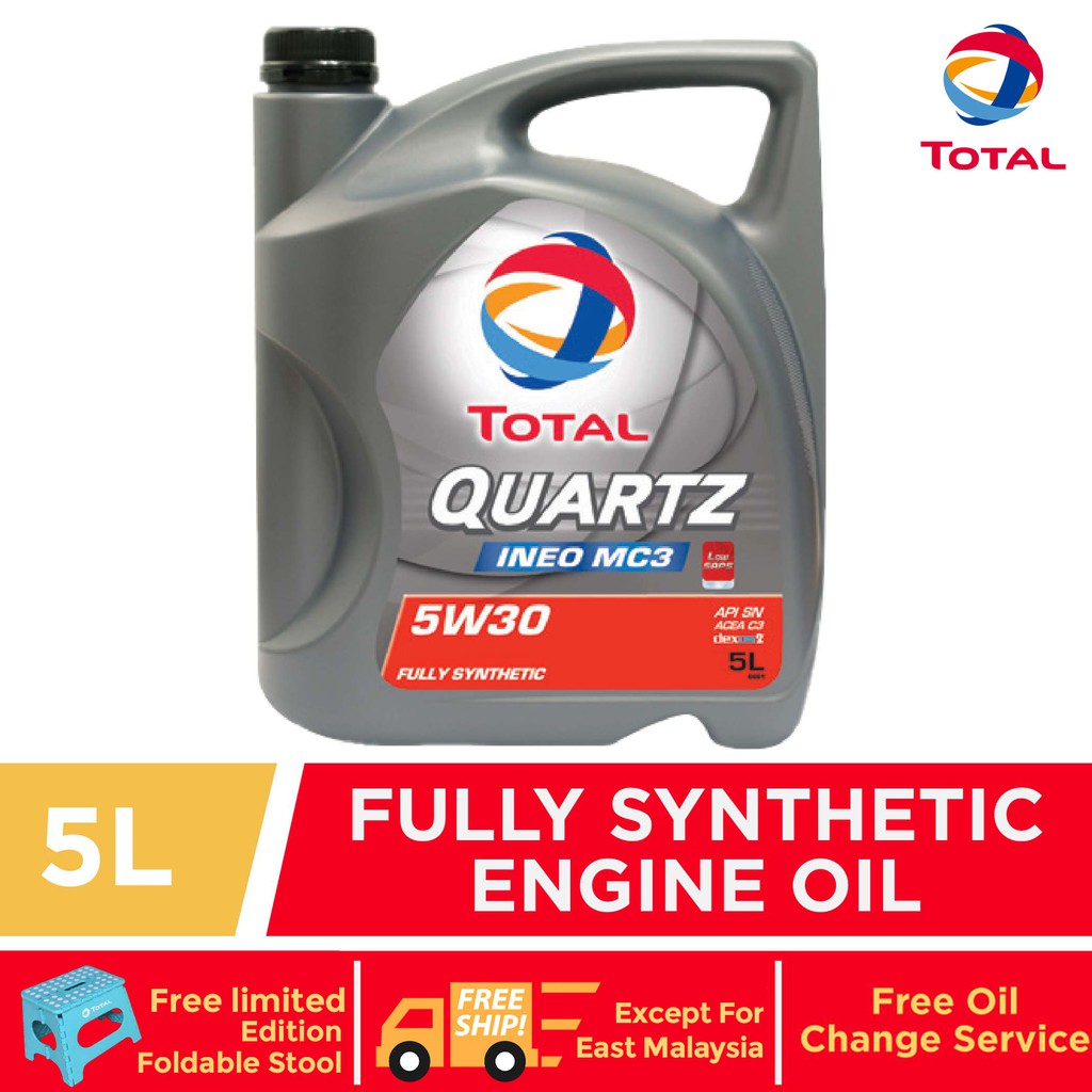 Total Quartz Ineo MC3 Fully Synthetic Engine Oil 5W30 (5L) Shopee