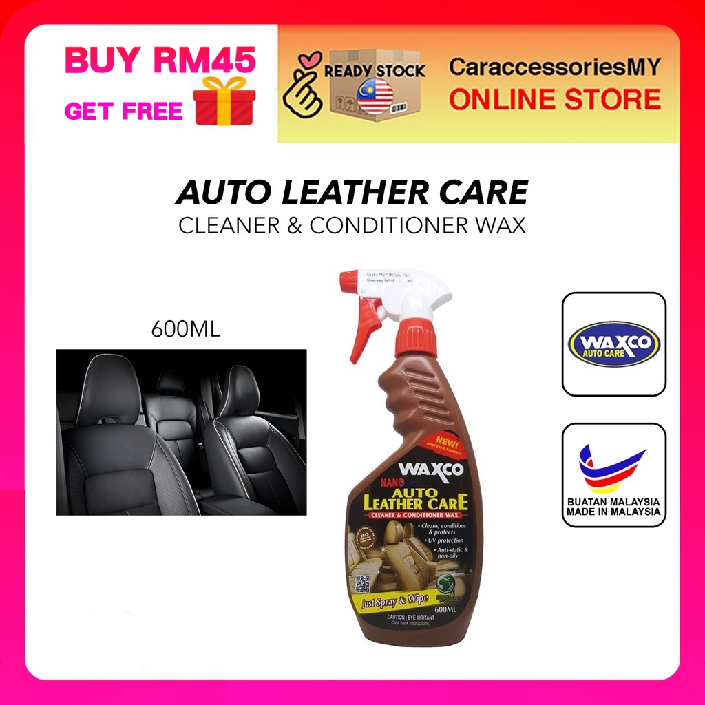 Waxco Auto Leather Care Cleaner & Conditioner Wax (600ml) Nano tech UV