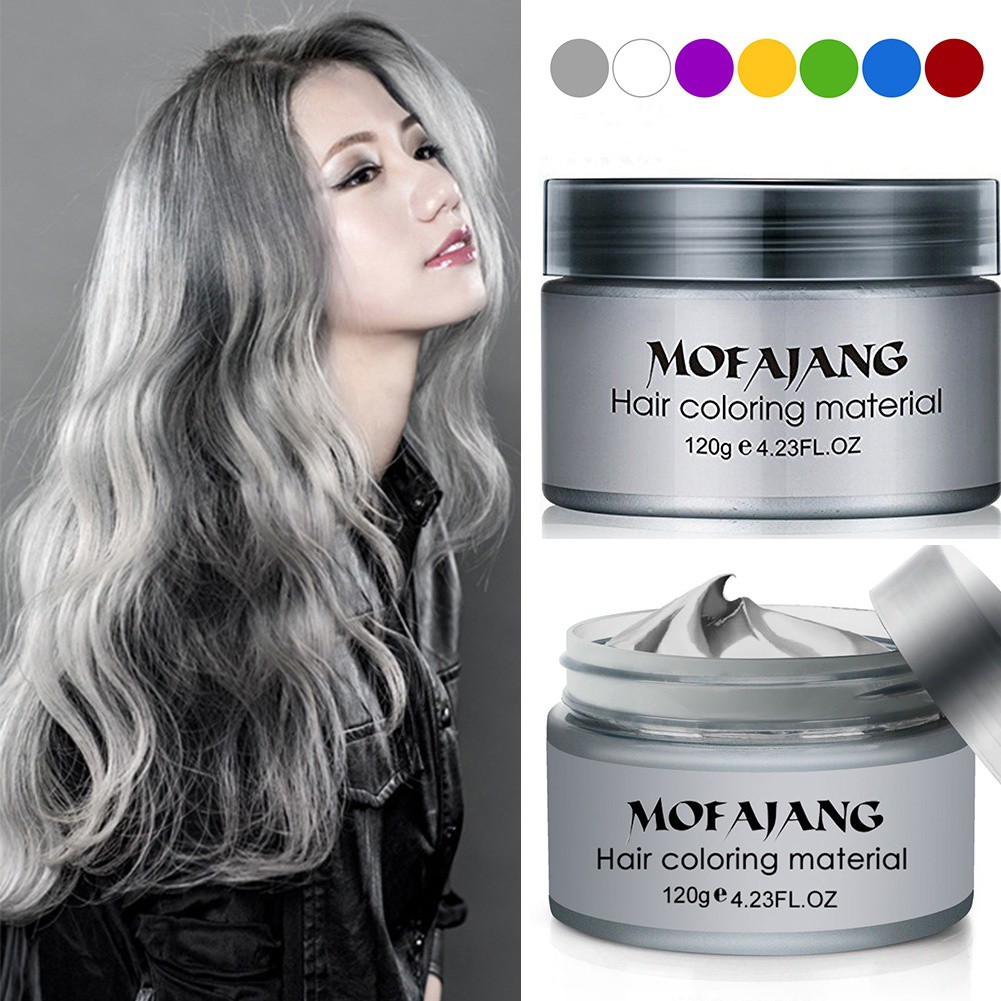 2017 Silver Colour Grey Hair Wax Unisex Grandma Hair Ash Dye Gray Mud  Temporary | Shopee Malaysia