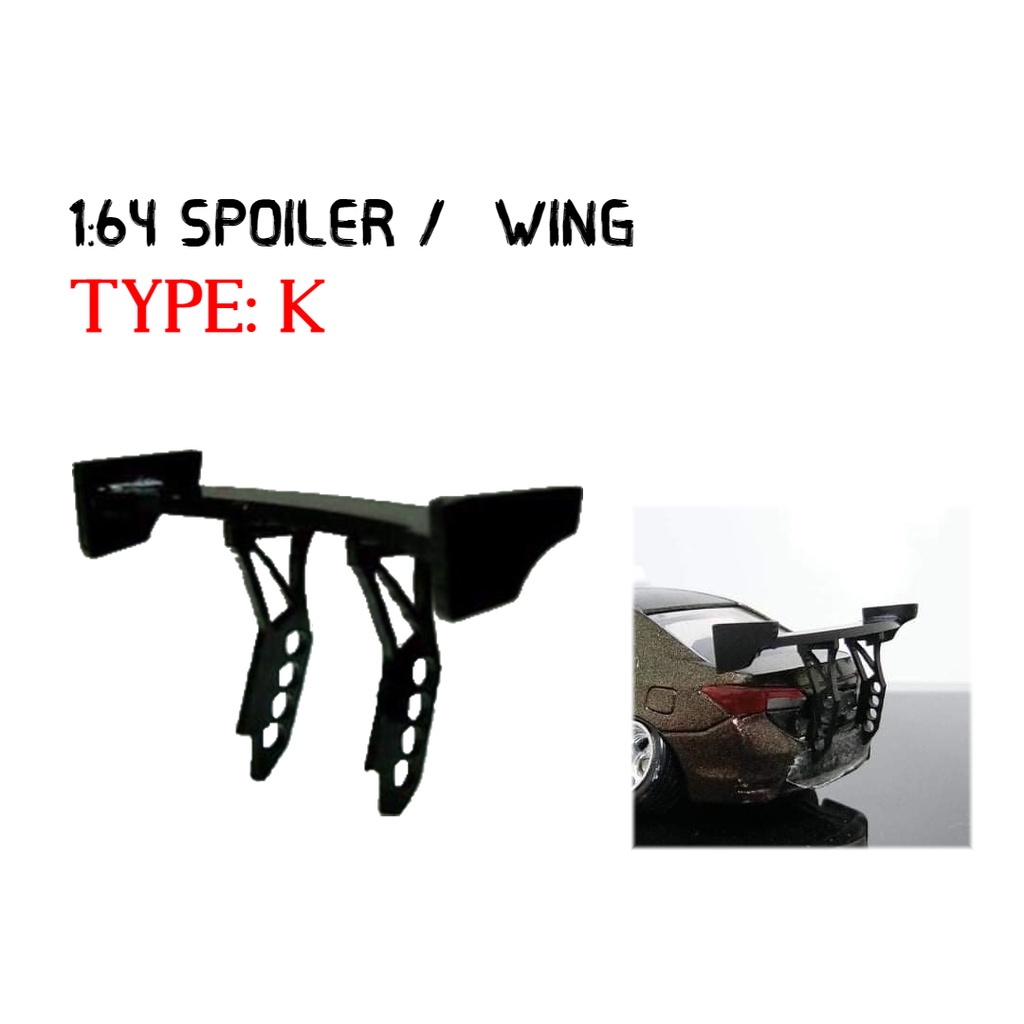 Wing Black Acrylic >Self Assemble hot wheels tomica SW-P > 1:64 Custom Spoiler 