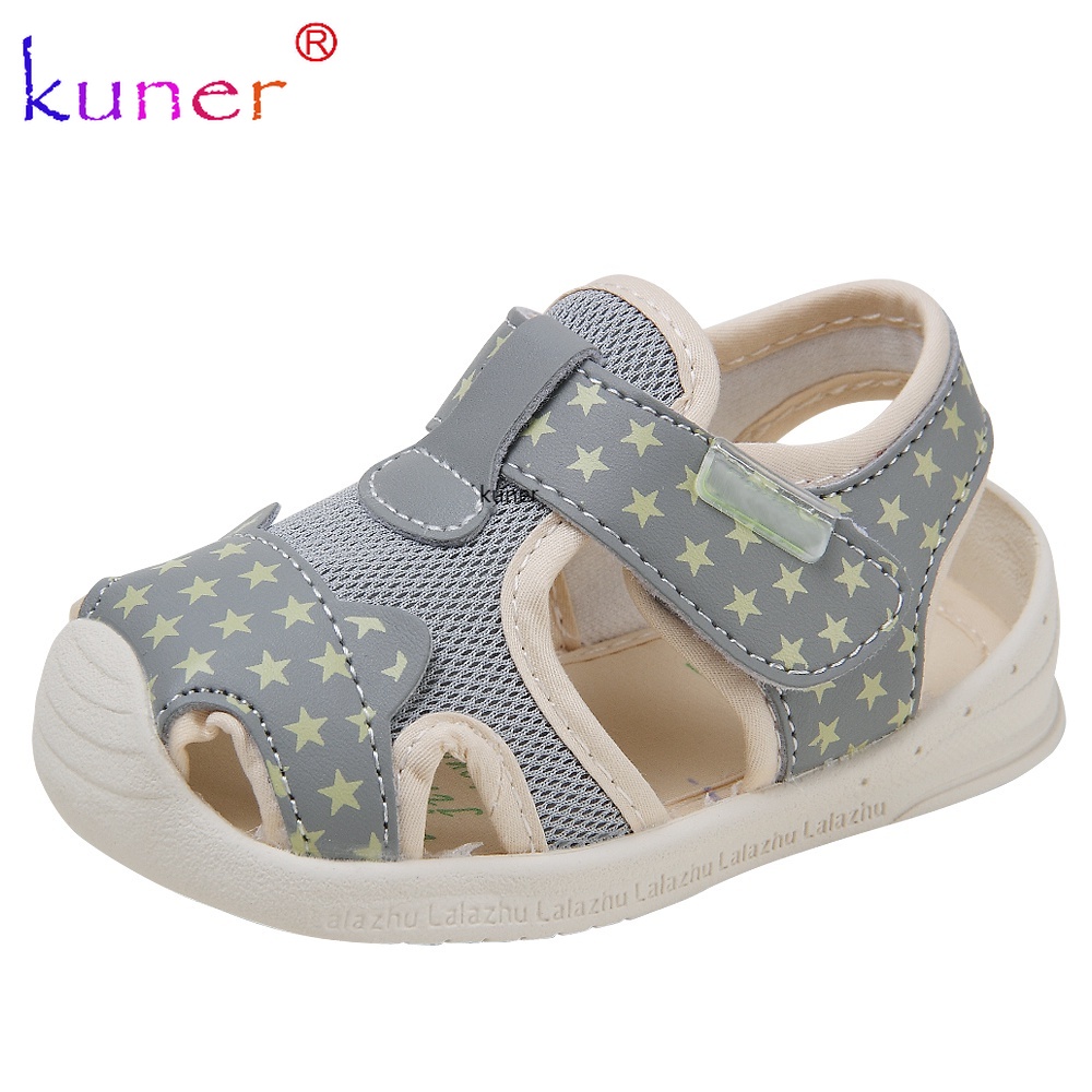 Baby Summer Sandals Breathable Mesh Rubber Sole Non-Slip Outdoor Shoes for Boys and Girls 9-30 Months 