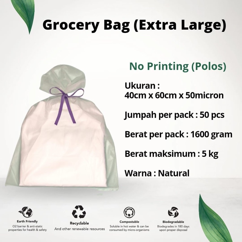 Grocery Bag XL Eco Friendly! Cassaplast Plastic Bags Environmentally Friendly cassava Bags cassava bag online shop packaging