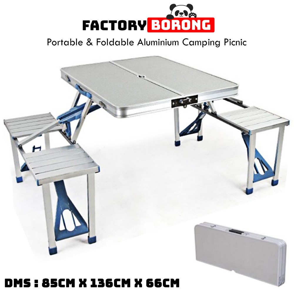 portable aluminium folding picnic table