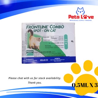 Frontline Combo Spot On Cat 1 5ml 0 5ml X 3 Pipet 1 Box Shopee Malaysia