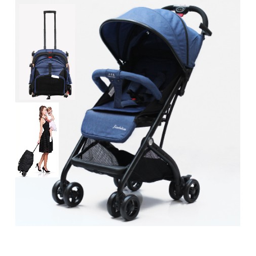 Aluminium Light Weight Compact Baby Stroller With Luggage Folded