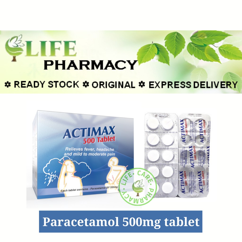 Winwa Actimax Paracetamol Panadol Generic 500mg 500 S Or 50 Strips X 10 S Tablets Shopee Malaysia