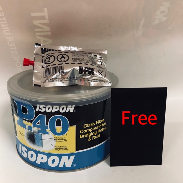 Isopon P40 Fibreglass With Hardener 1Litre ( Free Spreader) Shopee Malaysia