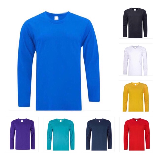 Long Sleeve Cotton Plain Sport T Shirt Baju Tshirt Sukan Kosong Lengan Panjang Sekolah Shopee Malaysia