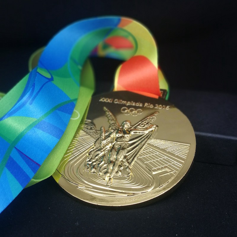 Commemorative Olympic Rio 2016 Gold Medal With Ribbon Collectible Souvenir Shopee Malaysia