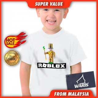 Roblox 01 White T Shirt Kids Boy Shopee Malaysia - roblox black t shirt for kids gaming gamer youtuber fan size