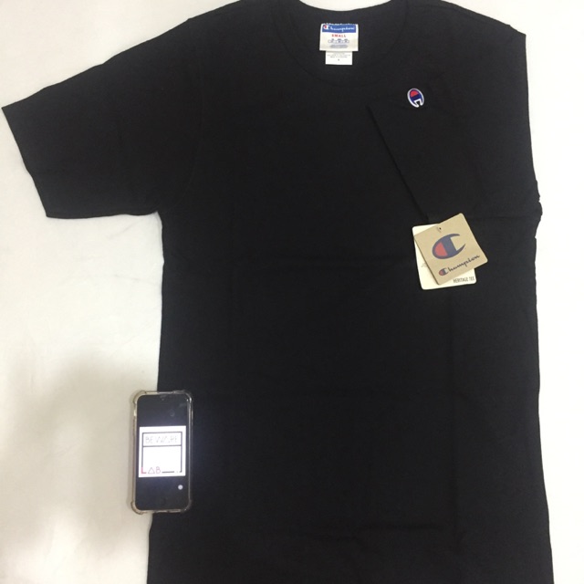 champion plain black t shirt