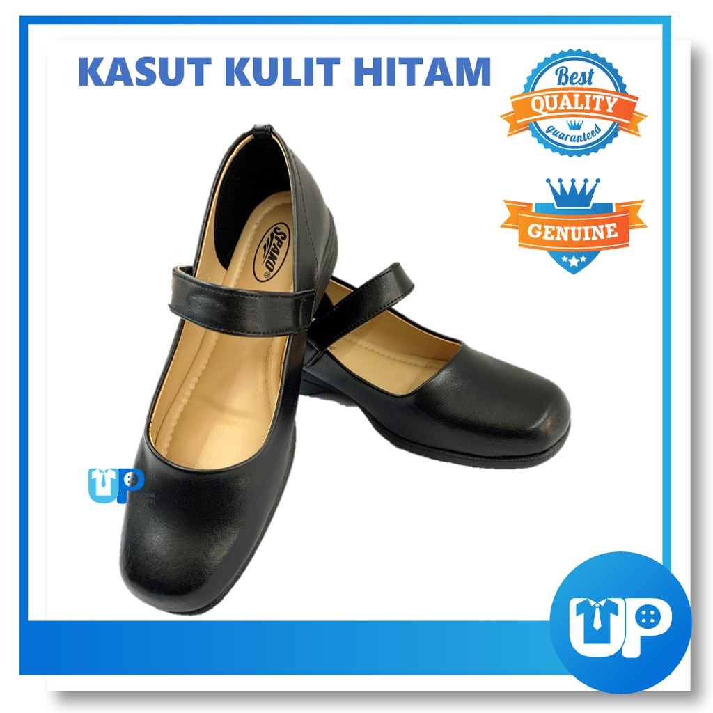 Kasut Mrsm Kasut Kulit Hostel Perempuan Bertumit Kasut Asrama Kasut Kerja Girl Loafers Black Pvc Leather Shoes Shopee Malaysia