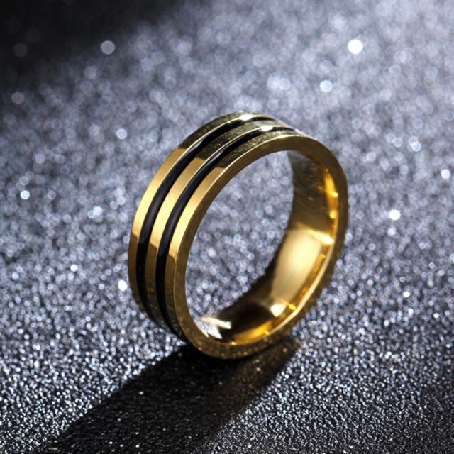 Cincin Lelaki Simple Titanium Silver Black Rose Gold Men Ring Shopee Malaysia