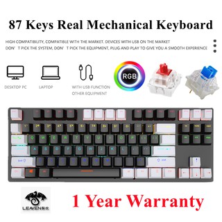 RGB Leaven RGB 87 Keys Mix Keycap Color True Mechanical Gaming Keyboard Keyboard RGB Keyboard PC Keyboard/RGB/Gaming