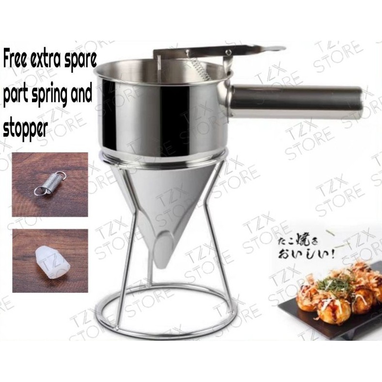 Stainless steel doughnut waffle batter dispenser funnel pancake maker